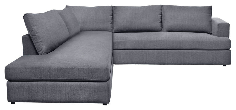 Lounge Upholstered Left Sectional, Asphalt Gray