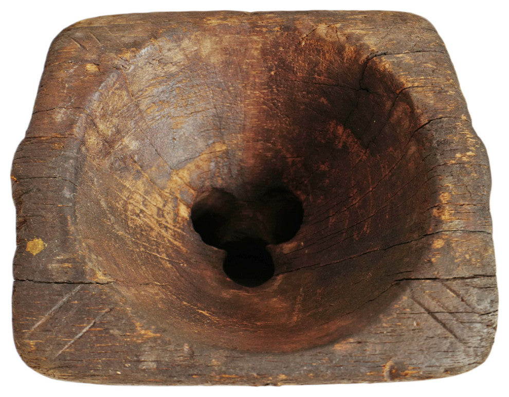 Consigned Rajasthan Village Wood Candle Stand 6