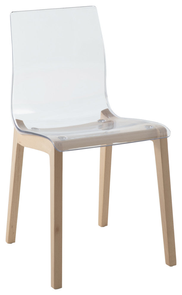 LeisureMod Marsden Modern Dining Side Chair With Beech Wood Legs, Natural Wood