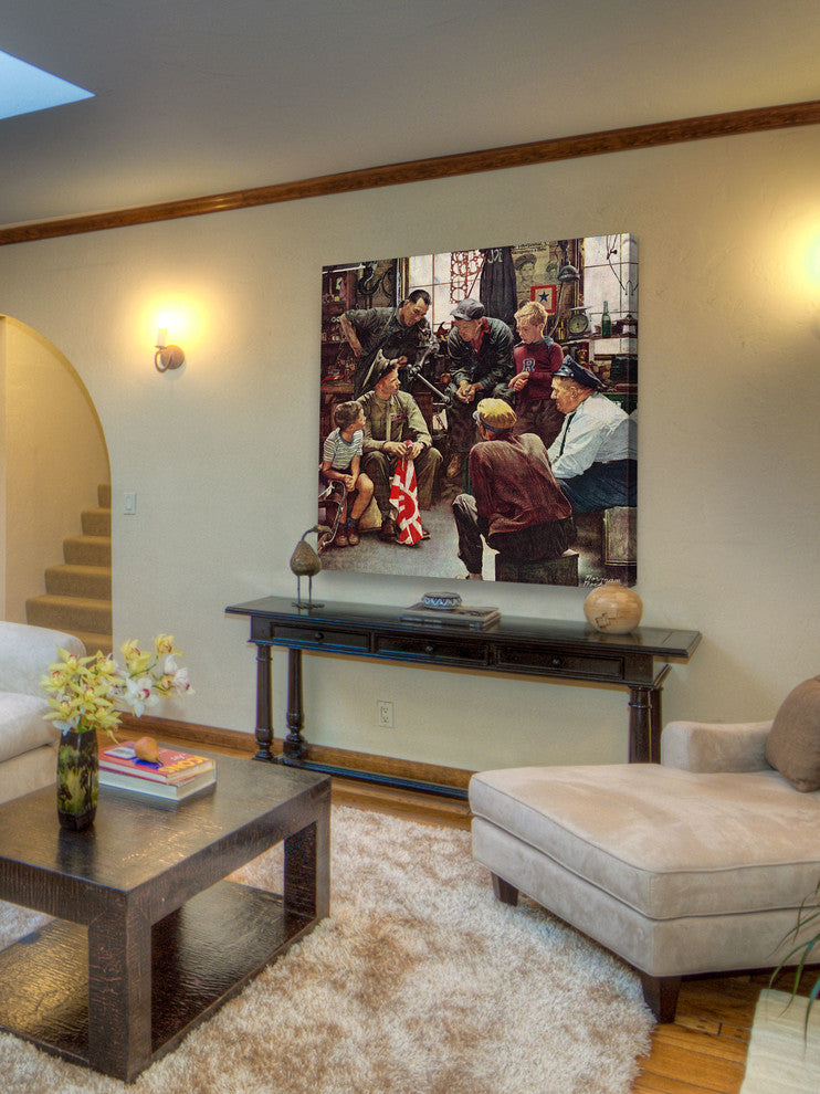 "Homecoming Marine" Painting Print on Canvas by Norman Rockwell
