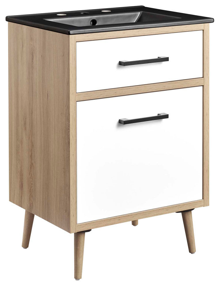 Maverick 24" Bathroom Vanity, Black Oak