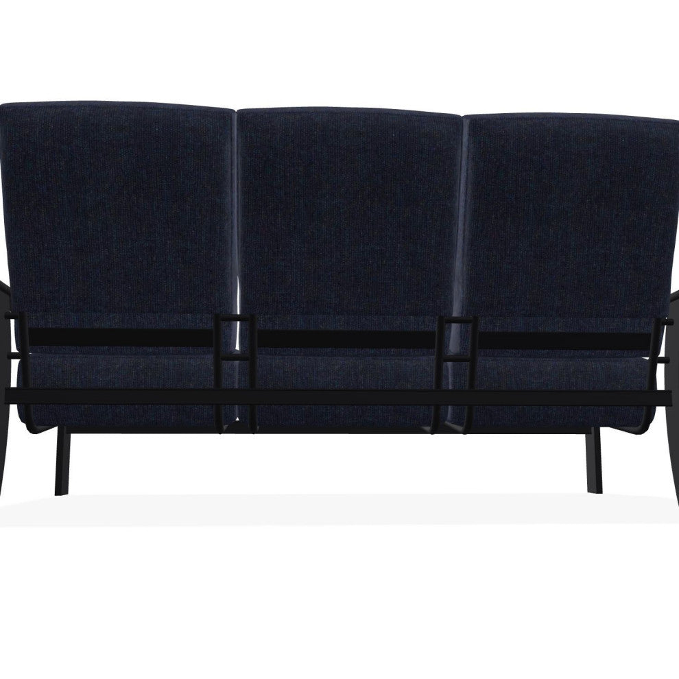 St. Catherine Deep Seat 3-Seat Outdoor Sofa, Indigo/Black