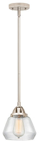 Fulton Mini Pendant, Polished Nickel, Clear, Clear