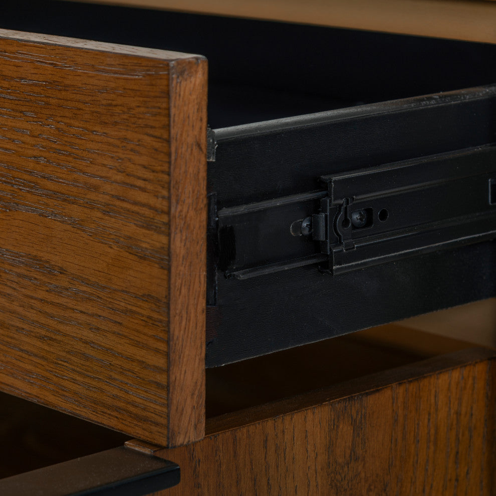 Safavieh Couture Gabrietta Wood Tv Stand, Medium Oak/Black