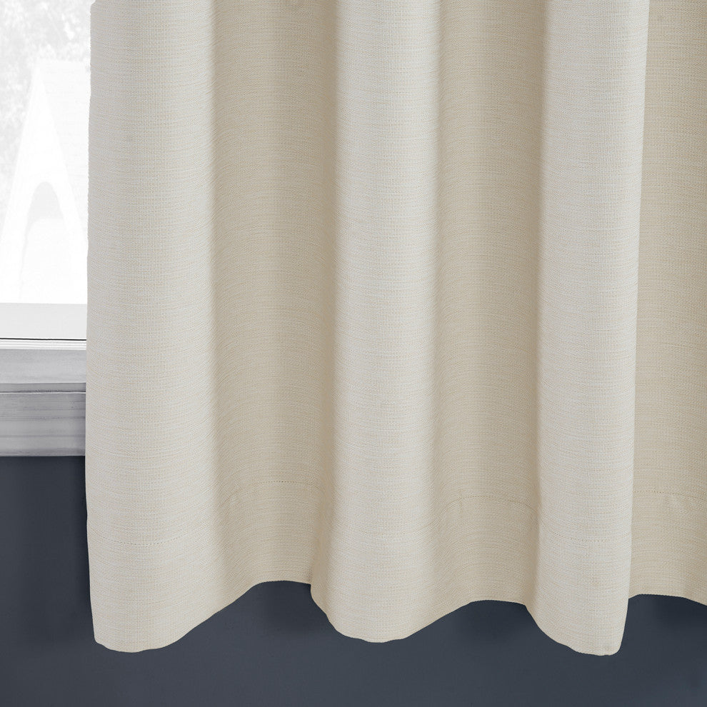 Oat Cream Bellino Grommet Blackout Room Darkening Curtain Single Panel, 50"x63"