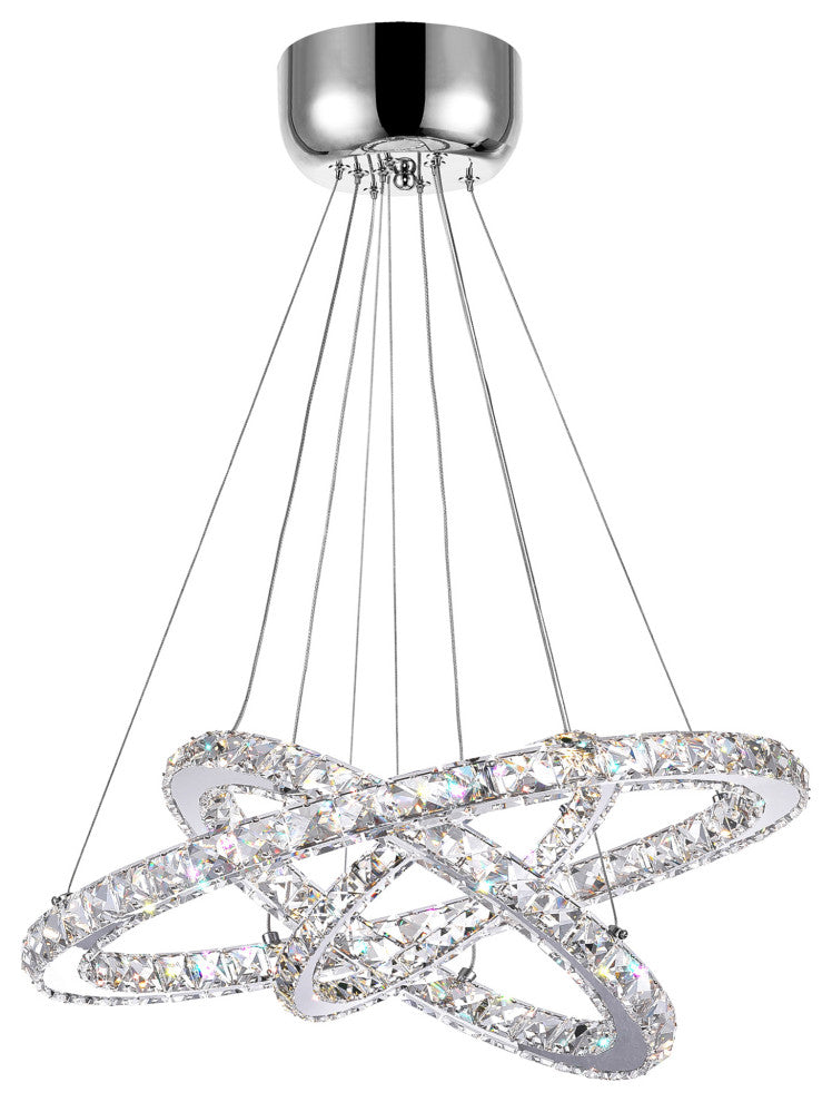 Ring LED Chandelier With Chrome Finish