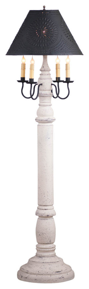 General James Floor Lamp Americana White w/Shade