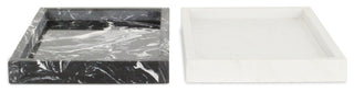 Sarrasseau White Natural Marble Tray With Raised Rim