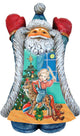 Hand Painted Scenic Rocking Horse Fun Santa Figurine