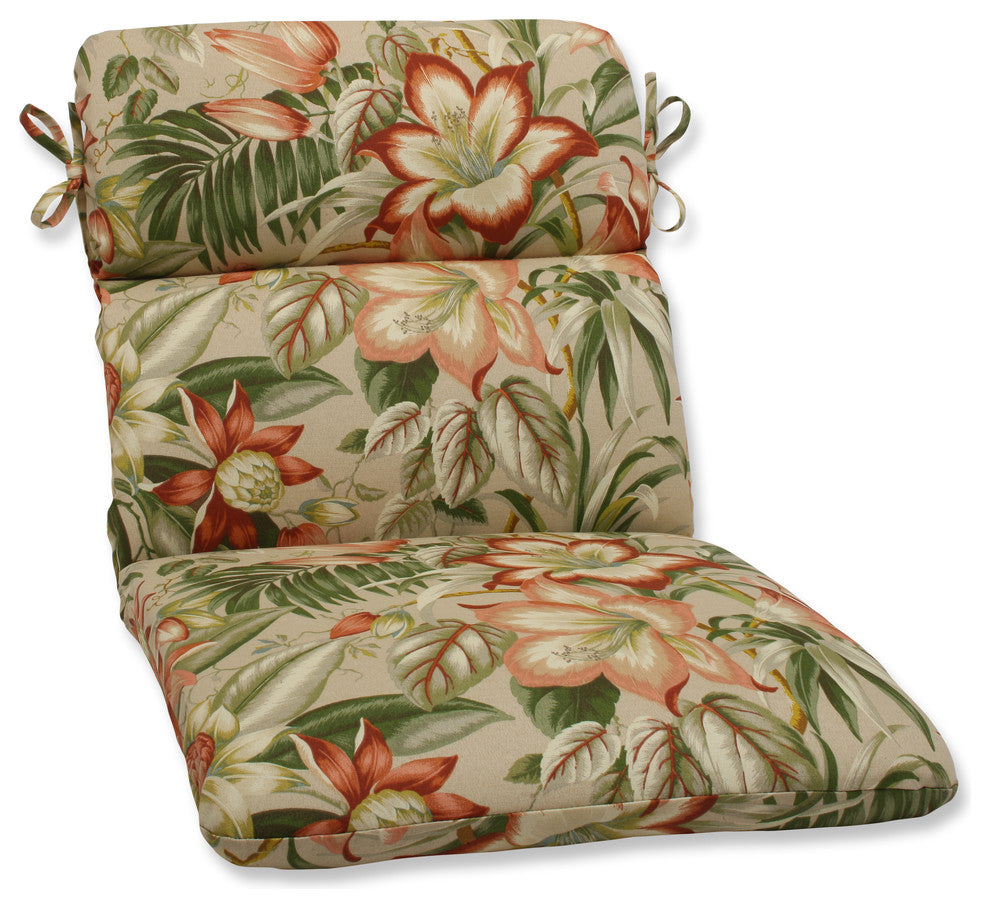 Botanical Glow Tiger Stripe Rounded Corners Chair Cushion