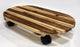 18" Acacia Wood Oval Caddy With Rolling Casters And Locks