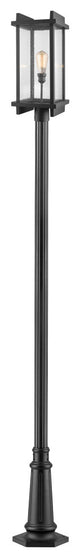 Fallow Collection 1 Light Outdoor Post Mounted Fixture in Black Finish