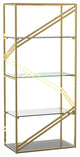 Gold Stainless Steel Frame Geometric LED Light Shelf