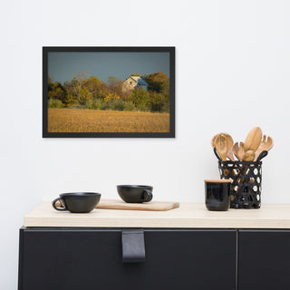 Abandoned Barn In The Trees Framed Photo Paper Wall Art Prints, Black, 12" X 18"