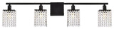 Living District Phineas 4-Light Metal Bath Sconce in Black and Clear