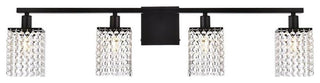 Living District Phineas 4-Light Metal Bath Sconce in Black and Clear