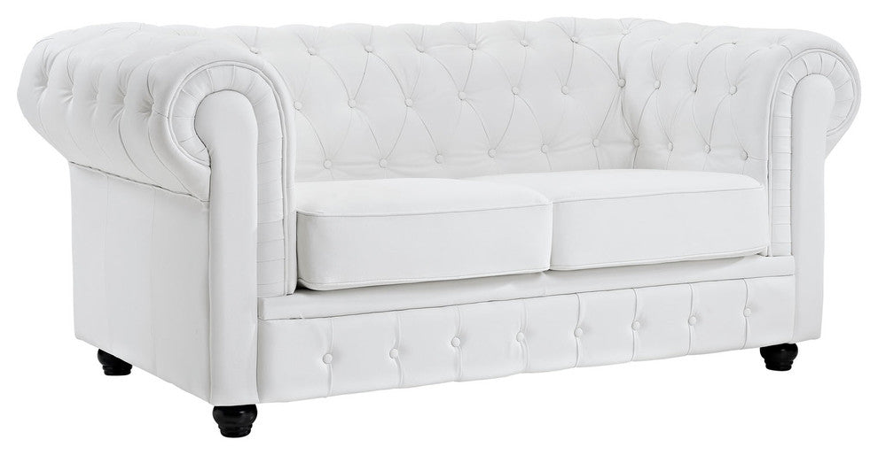 Modern Contemporary Living Room Loveseat Sofa White