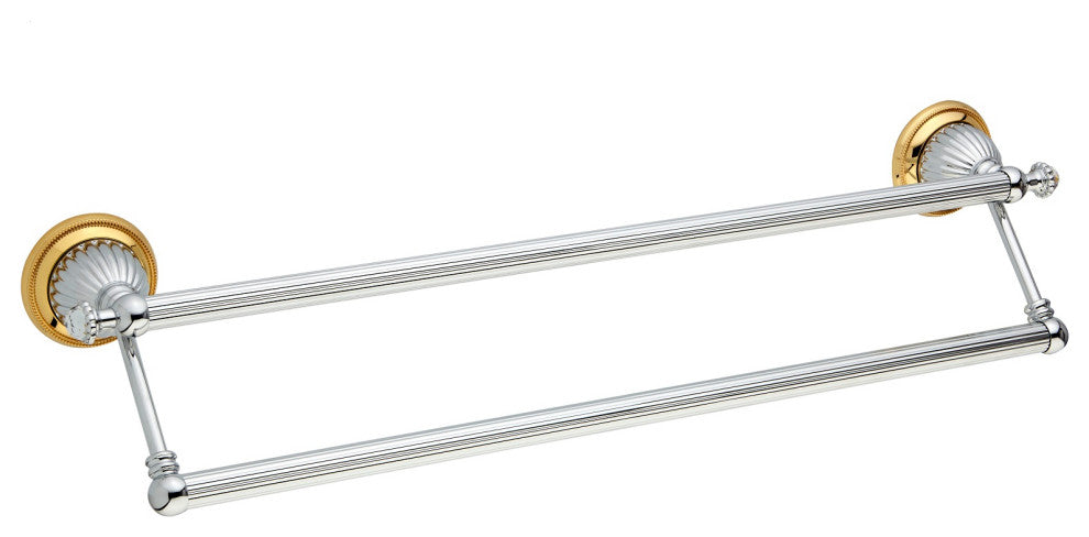 Artica Swarovski double large towel bar. Luxury towel bar, towel rack, Chrome-Gold