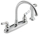 Hi-Arc 2-Handle Side Sprayer Kitchen Faucet, Polished Chrome
