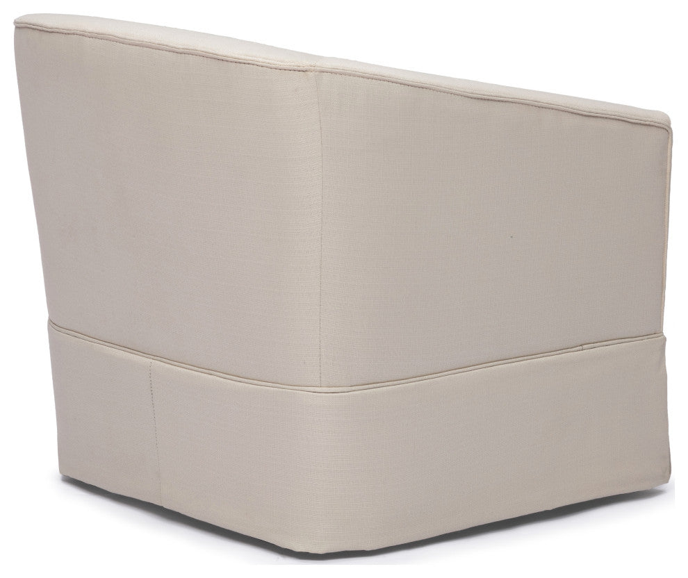 Elm Skirted Swivel Chair, Linen