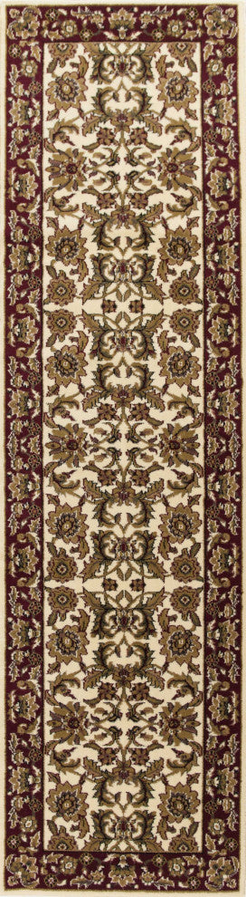 HomeRoots 9' x 13' Polypropylene Ivory or Red Area Rug