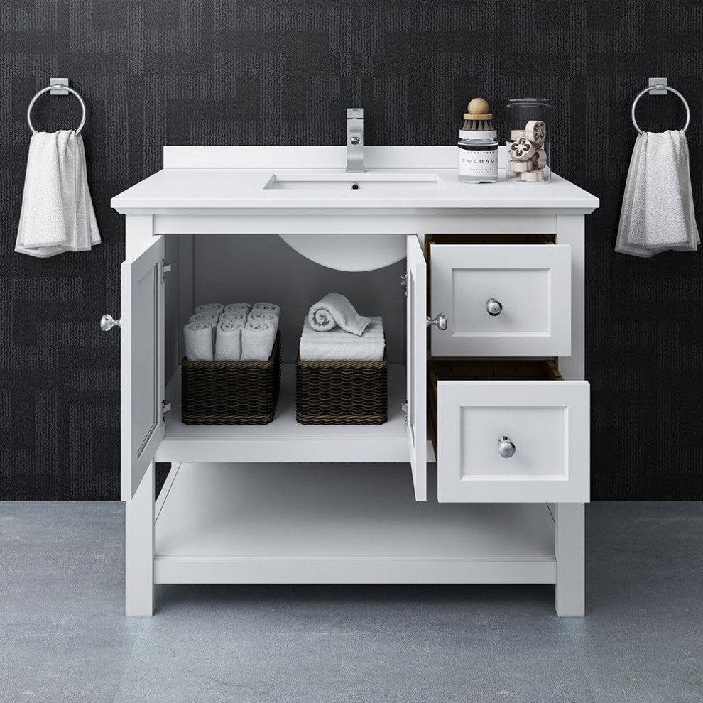 Fresca Manchester 40" White Cabinet With Top and Sink