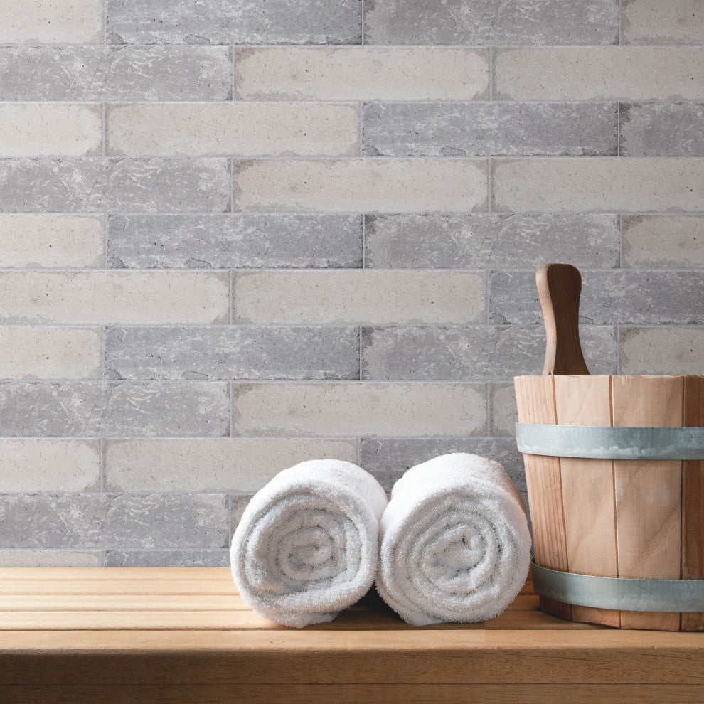 Brickyard Porcelain Floor and Wall Tile, White