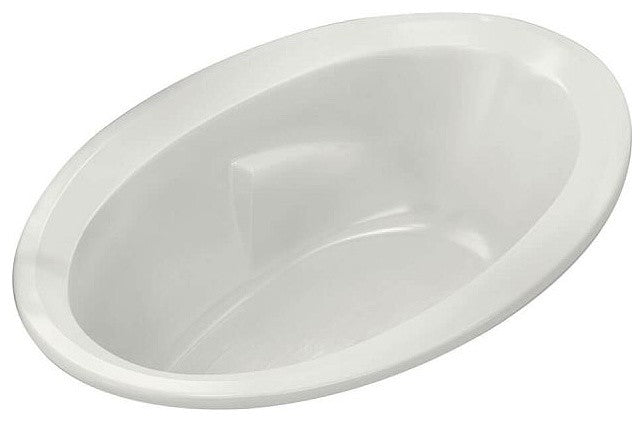 MAAX Twilight Oval Acrylic Soaking Bathtub with End Drain, White