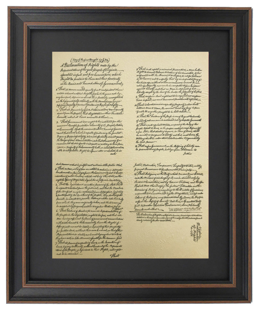 Framed First Draft of Virginia Declaration of Rights