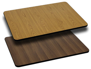 30"x48" Rectangular Table Top With Reversible Laminate Top, Natural/Walnut