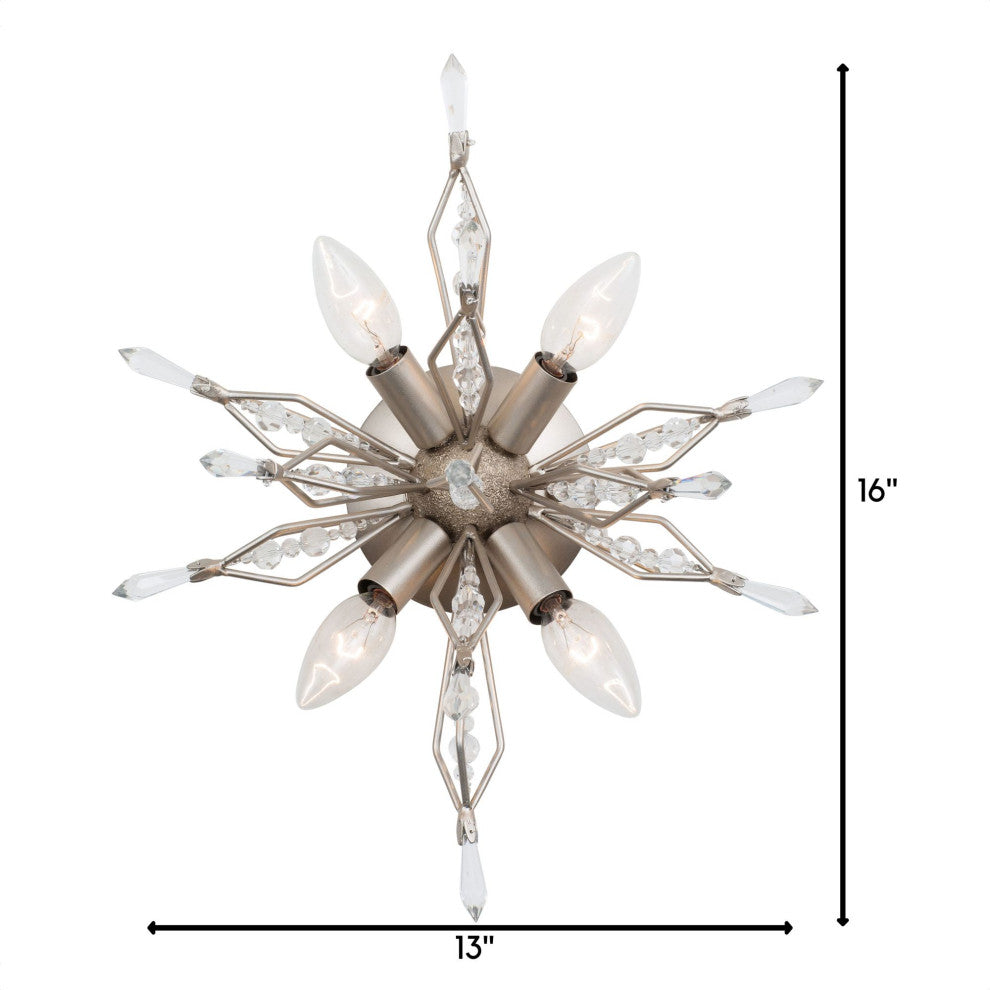 Varaluz 311W04 Orbital 16" Crystal Sputnik Wall Sconce - Gold Dust