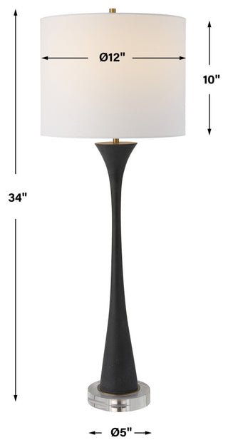 Uttermost Fountain Black Stone Buffet Lamp