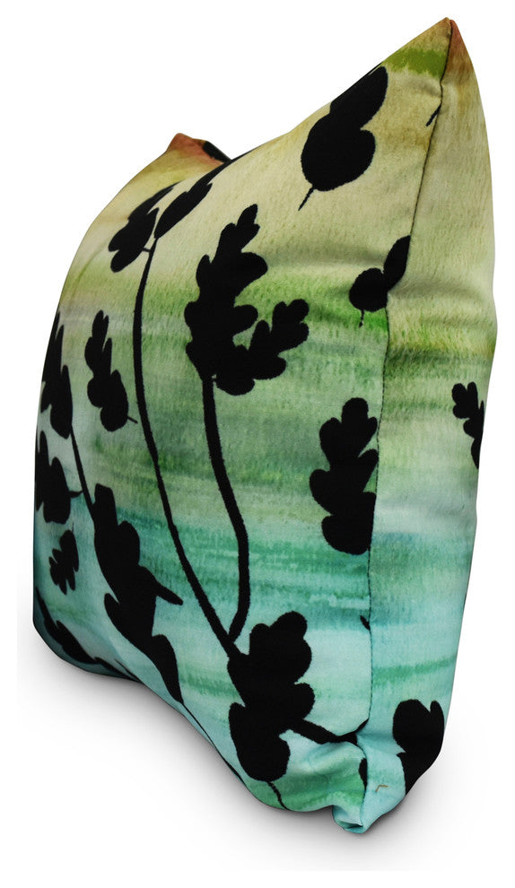 18" Flowing Leaves Multi Floral Print Decorative Throw Pillow