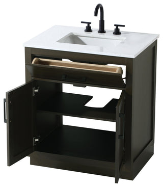 Home Living 30" Single Bathroom Vanity, Mocha Brown