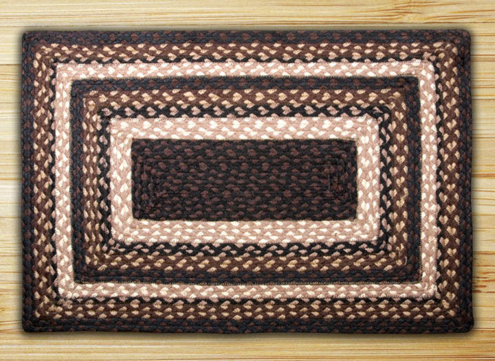 Earth Rugs RC-313 Mocha / Frappuccino Rectangle Braided Rug 2 Feet x 8 Feet