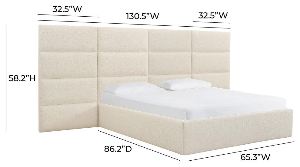 Eliana Cream Boucle Queen Wings (Set of 2) - Cream