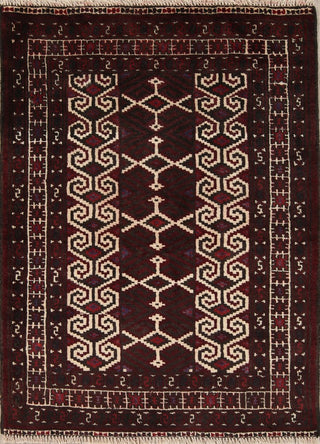 Balouch Geometric Handmade Wool Traditional Persian Oriental Area Rug, 3'8"X2'9"