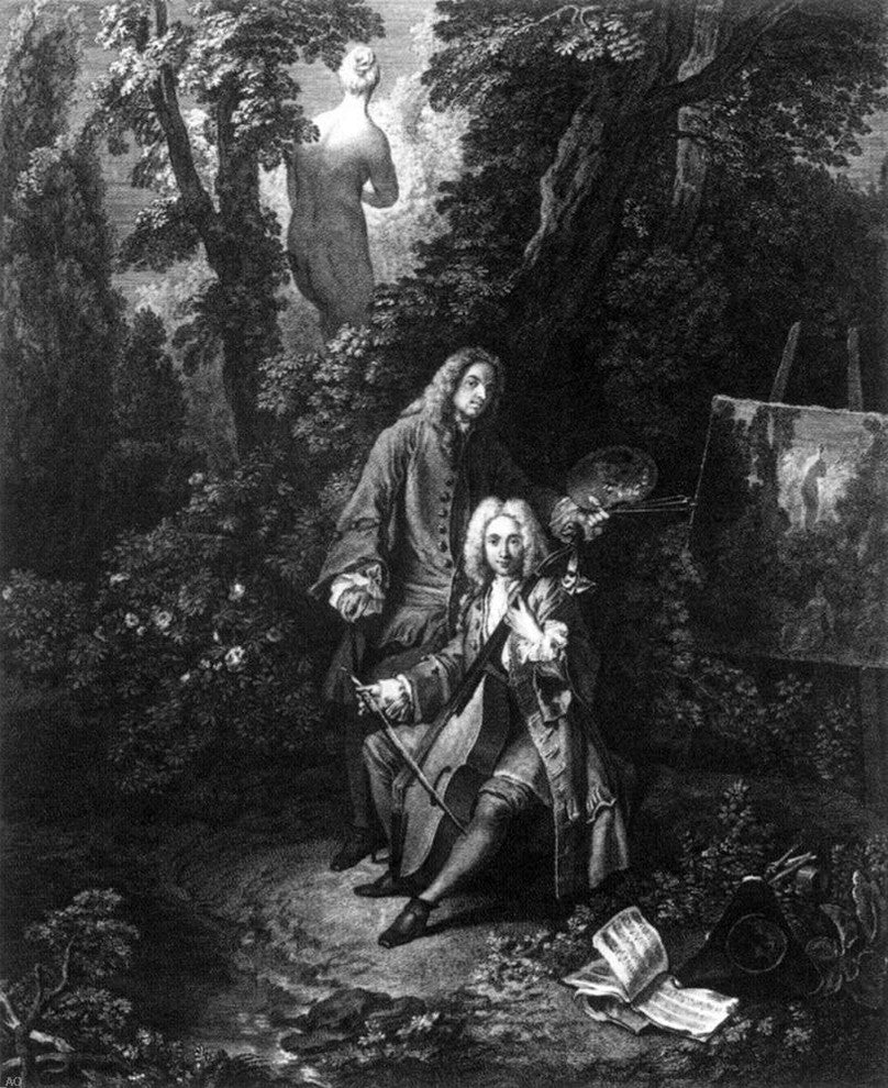 Nicolas-Henry Tardieu Watteau and his Friend Monsieur de Jullienne