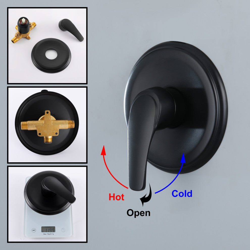 Shower Set, 6" Rainshower Head With Valve