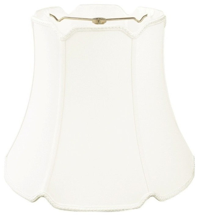 Tapered Drum With V-Notch Top and Bottom Designer Lampshade, White