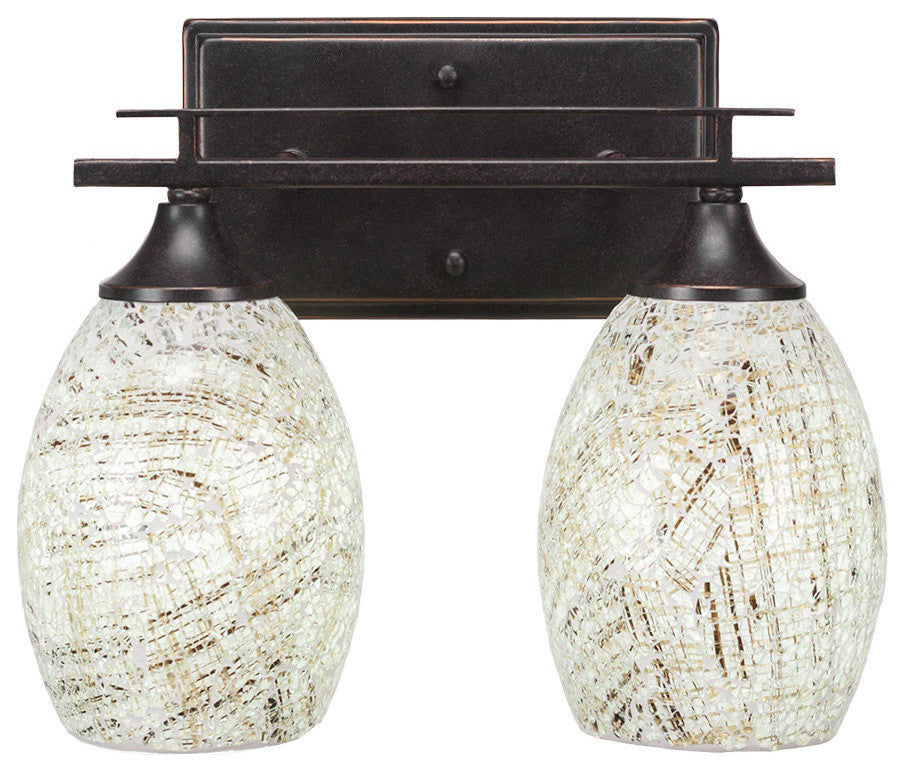 Uptowne 2-Light Bath Bar, Dark Granite/Natural Fusion
