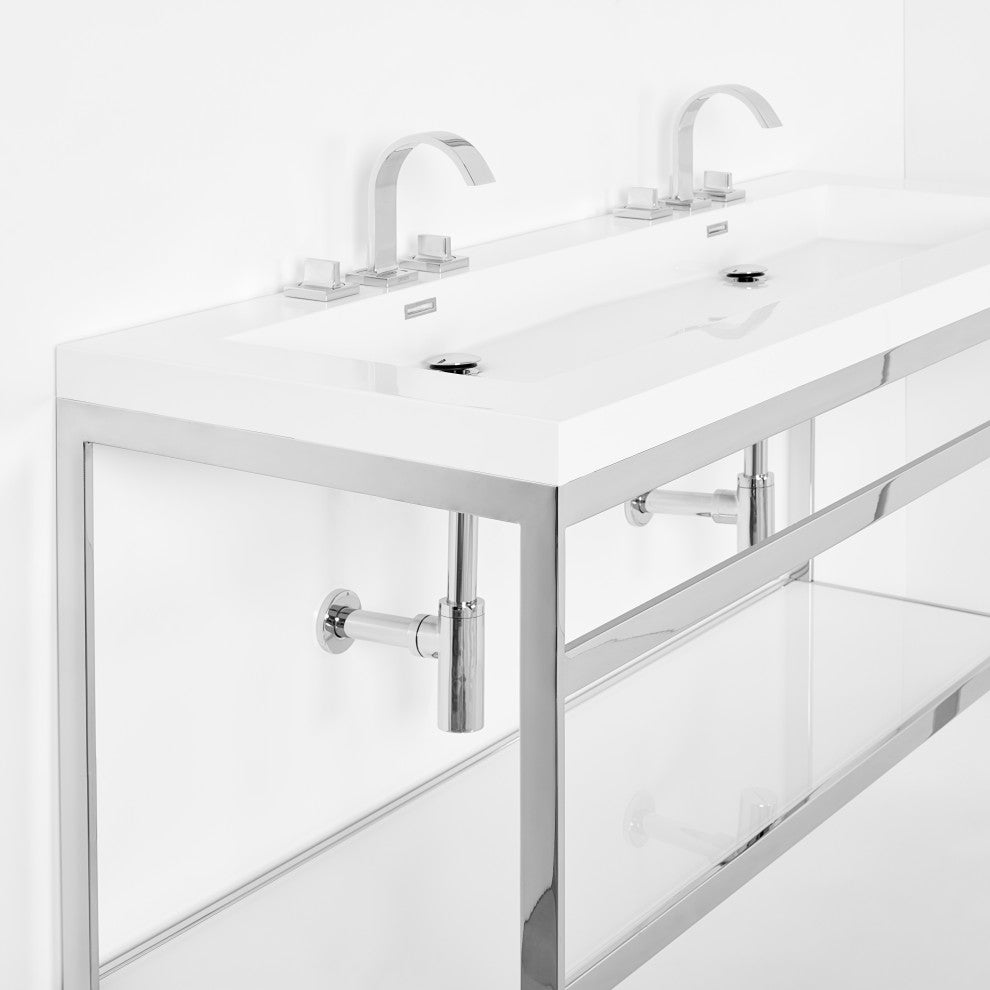 C 60.5" Double Bathroom Vanity Set With Mirror