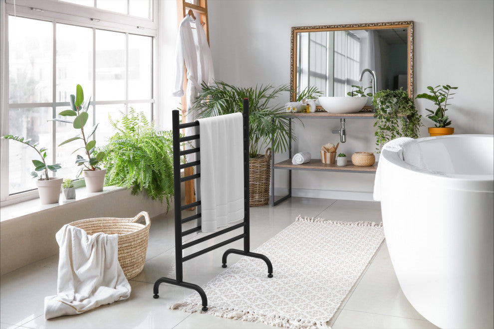 Freestanding Towel Warmer, Matte Black, 24