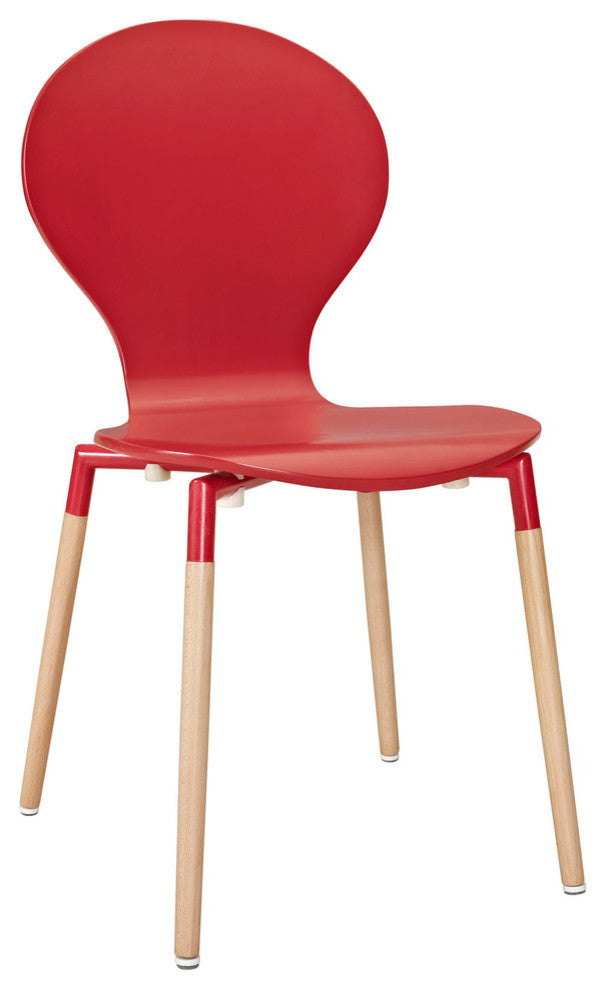 Path Dining Wood Side Chair, Red