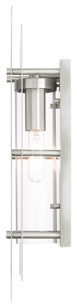 Livex Lighting Utrecht 1 Light Brushed Nickel Large Outdoor Wall Lantern