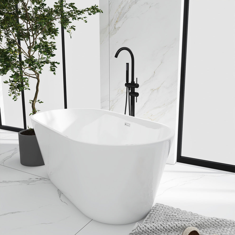 60"x31" Acrylic Alcove Freestanding Soaking Bathtub