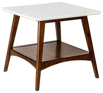 Madison Park Parker Mid-Century Modern Natural Wood End Table, Pecan