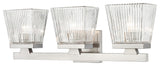 Zlite 1936-3V-BN 3-Light Vanity, Clear