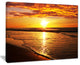 "Bright Yellow Sunset Over Waves" Modern Beach Canvas Art Print, 40"x30"