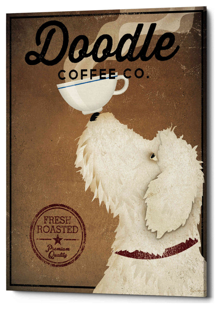 Epic Graffiti 'Doodle Coffee' by Ryan Fowler, Giclee Canvas Wall Art, 26"x34"